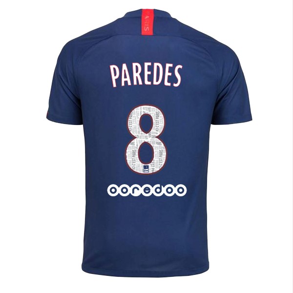 Maillot Football Paris Saint Germain NO.8 Paredes Domicile 2019-20 Bleu